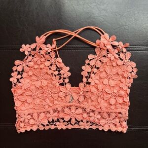 free people movement floral daisy lace bralette (size xs)